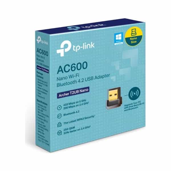 Placa de red USB Wi-Fi y Bluetooth TP-Link Archer T2UB Nano AC600 doble banda