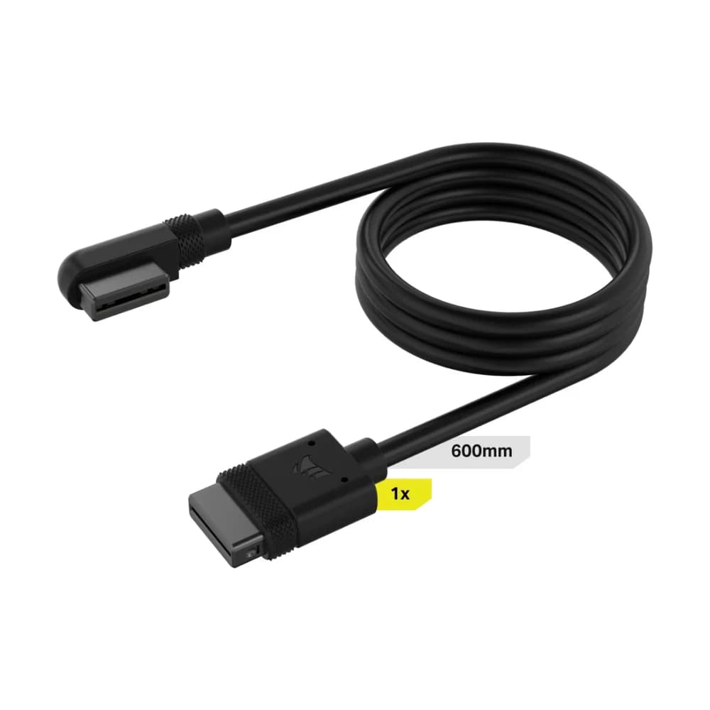 Cable Corsair iCUE LINK 1x 600mm con conector 90° negro CL-9011122-WW