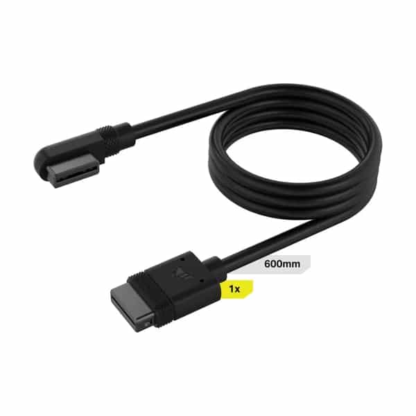 Cable Corsair iCUE LINK 1x 600mm con conector 90° negro CL-9011122-WW
