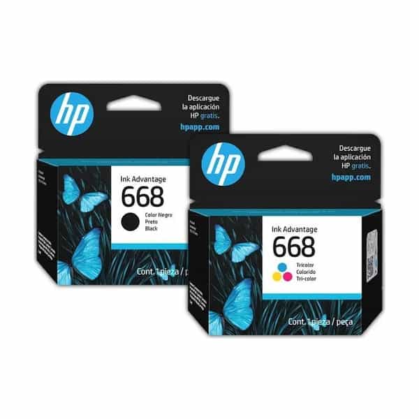 Combo cartuchos de tinta HP 668 negro y tricolor 7FP37VL/7FP36VL