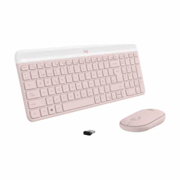 Combo teclado y mouse inalámbrico Logitech MK470 Rosa