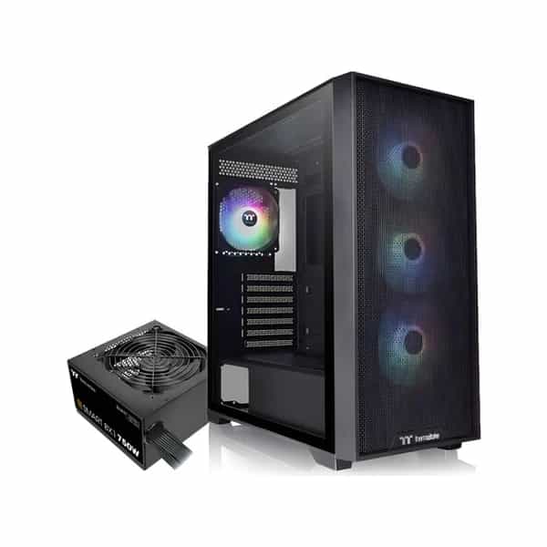 Gabinete Thermaltake H390 TG ARGB E-ATX 4 fans con fuente 750W CA-3Y9-75S1WG-00