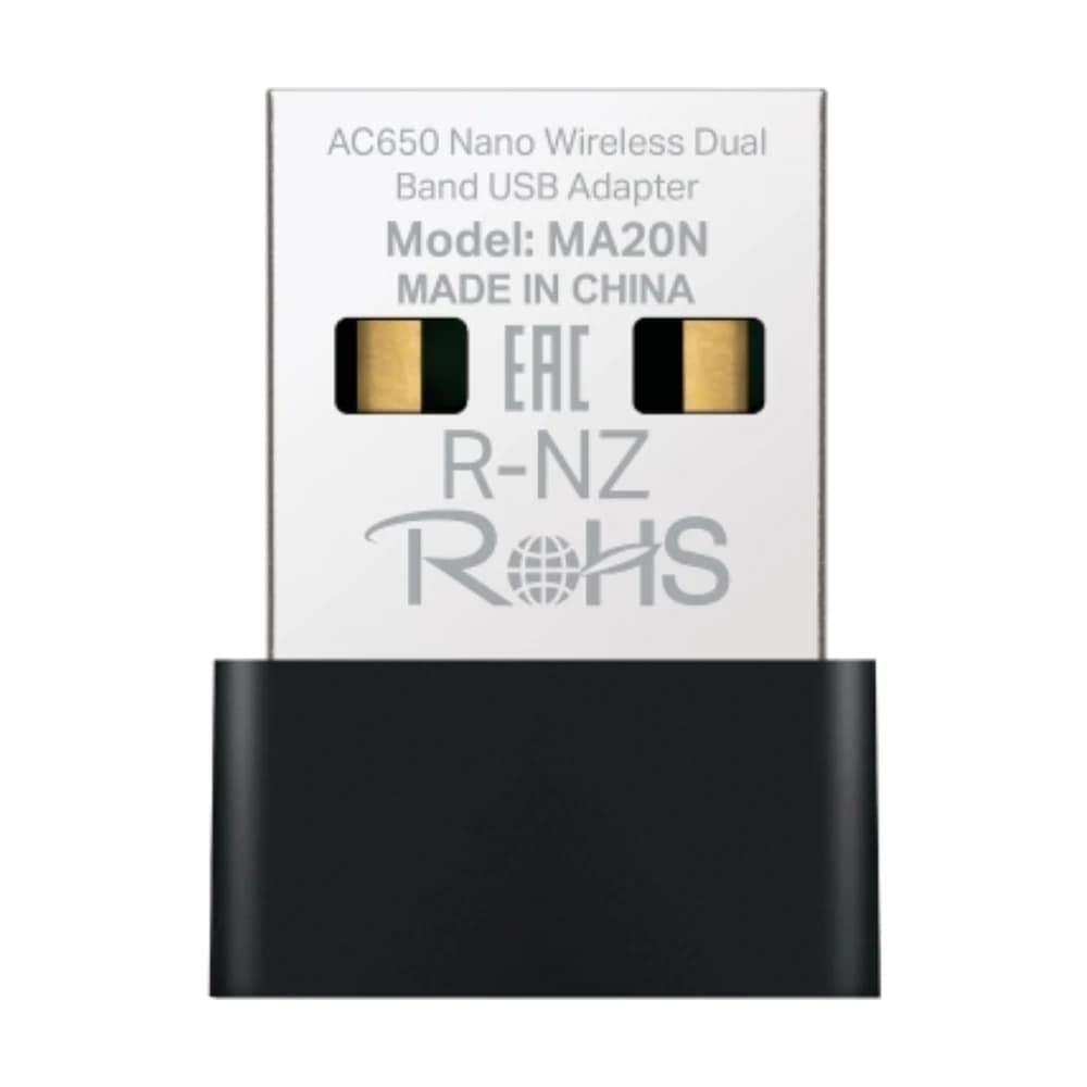 Placa de red WiFi USB nano Mercusys MA20N AC650 dual band