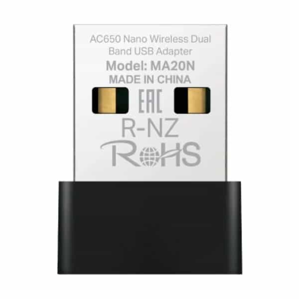 Placa de red WiFi USB nano Mercusys MA20N AC650 dual band