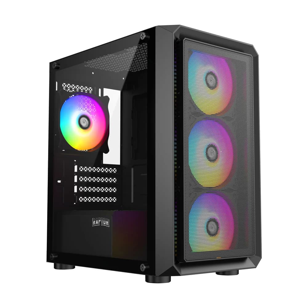 Gabinete Raptor Infinity Mesh TG x2 Mid-Tower RGB Fan x4