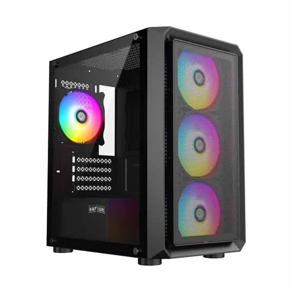 Gabinete Raptor Infinity Mesh TG x2 Mid-Tower RGB Fan x4