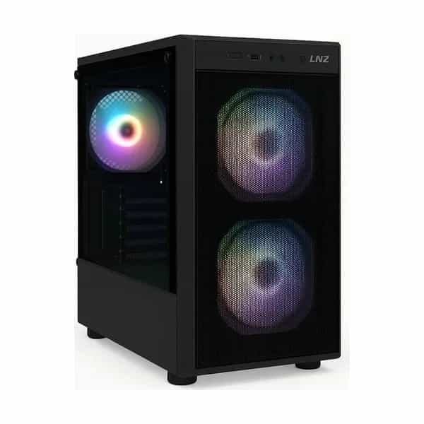 Gabinete gamer LNZ M11 mesh 3 fans RGB vidrio templado M11-SF-FRGB