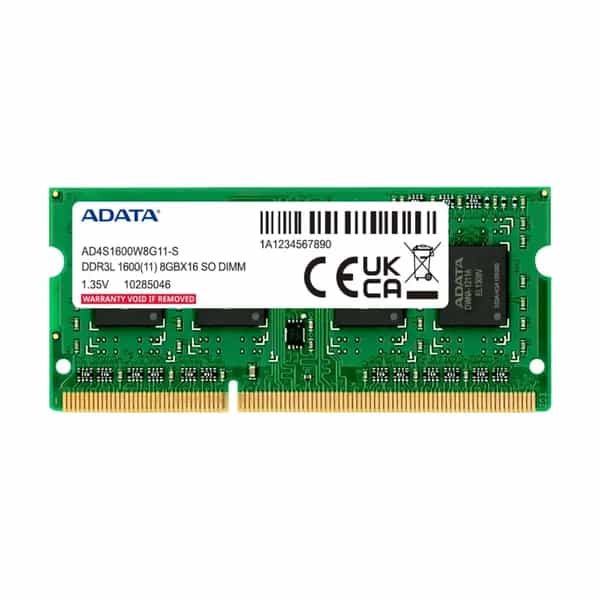 Memoria RAM ADATA SODIMM 8GB DDR3L 1600MHz CL11 1.35V ADDS1600W8G11-S