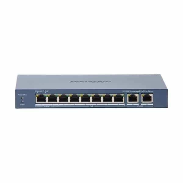 Switch PoE Hikvision 7 puertos PoE + 1 HiPoE 60W + 2 uplink Gigabit DS-3E0310HP-E (C)