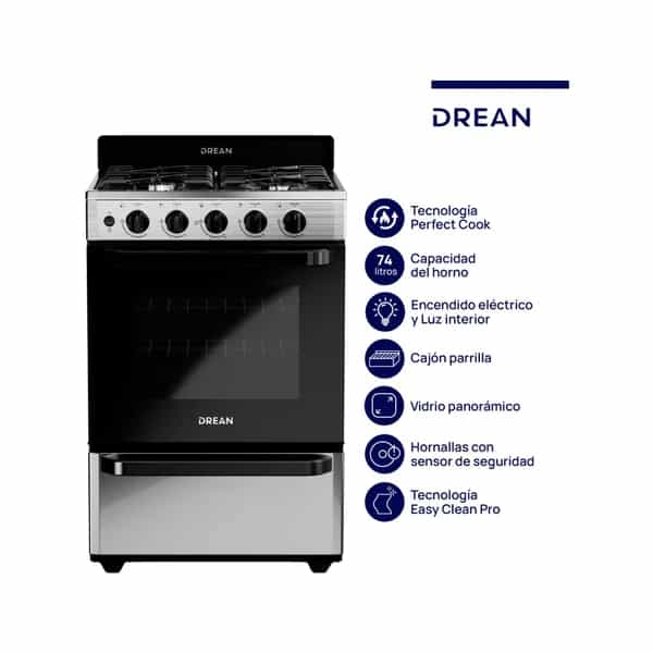 Cocina Multigas Drean 56 Cm Cd5603ai0 Inoxidable