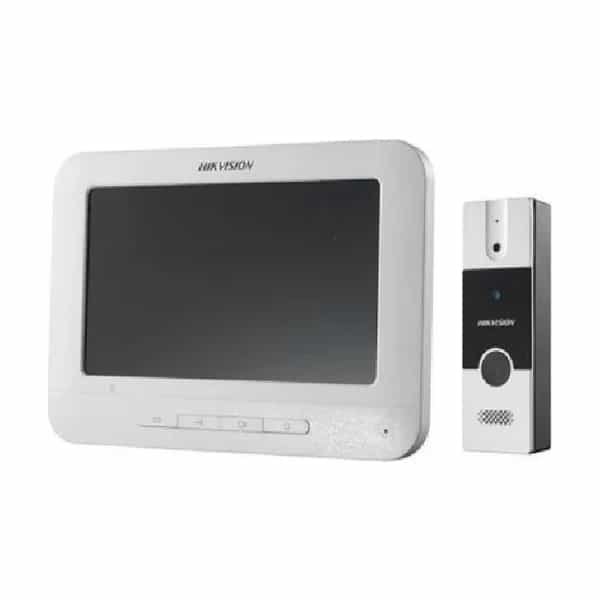 Kit videoportero Hikvision 1080p con pantalla interior 7" DS-KIS202T