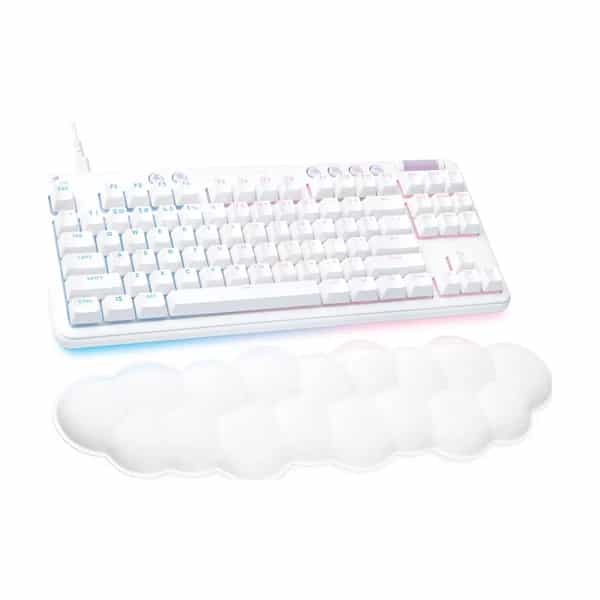 Teclado mecánico gamer Logitech G713 Aurora TKL RGB blanco 920-010413