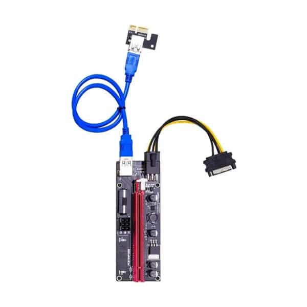 Placa riser PCI-E 1X a 16X VER009S Plus con alimentación SATA