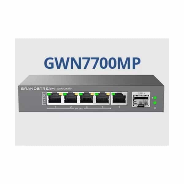 Switch Grandstream GWN7700MP 5 puertos 2.5G con 4 PoE + 1 SFP no administrable 57W con fuente