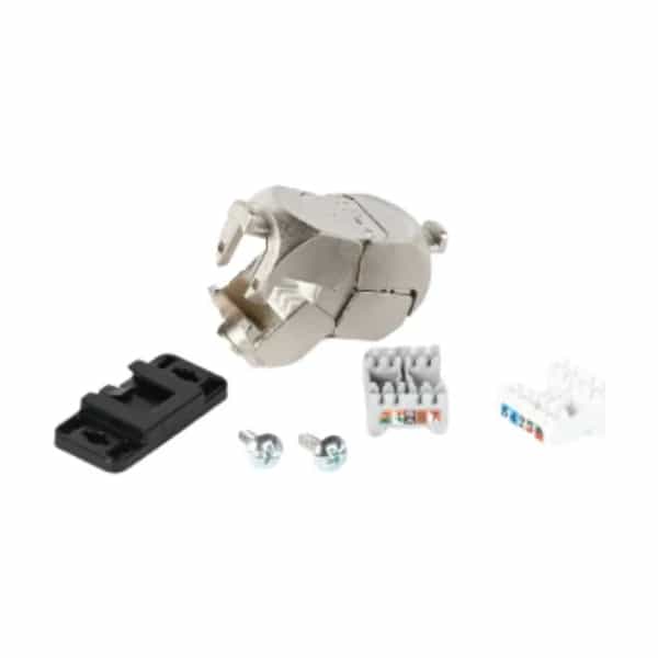Conector en línea Siemon Cat 6A blindado sin herramientas T568A/B 23-28 AWG ILC-S6AS