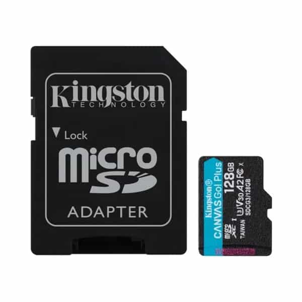Tarjeta de Memoria Kingston Canvas Go Plus Gen4 MicroSDXC 128GB UHS-I U3 V30 200MB/s con adaptador