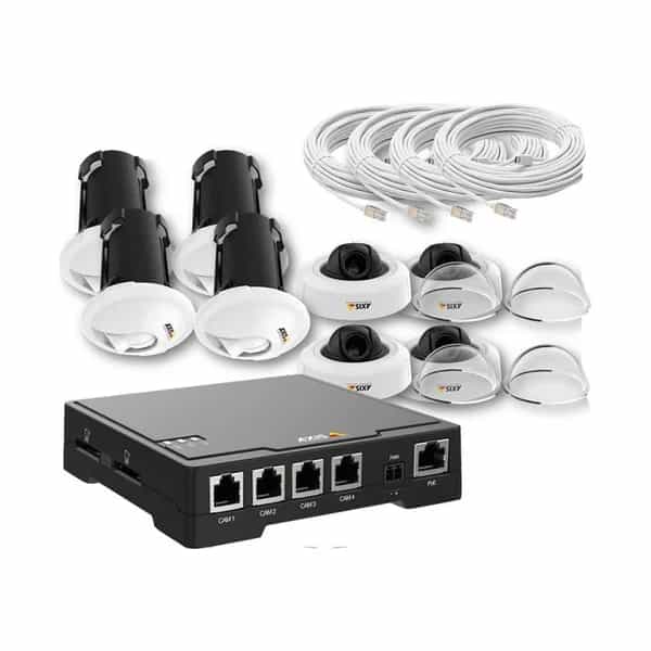 Kit sistema de vigilancia 4 sensores+4montaje en cielo+4montaje en domo+F34 NVR SD+Cable