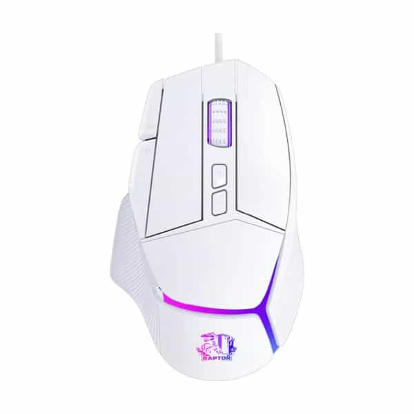 Mouse Gamer Raptor Storm Grip 9 botones 8000dpi retroiluminado White