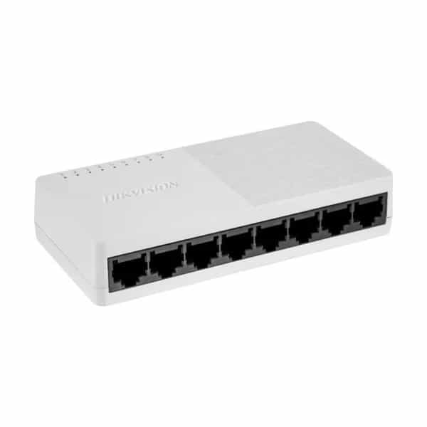Switch Hikvision 8 puertos 10/100Mbps no gestionado de escritorio DS-3E0108D-O