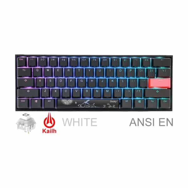 Teclado gamer Ducky Mecha Mini V2 RGB Kailh Box White PBT Double Shot DKME2061ST-KUSPDAATW