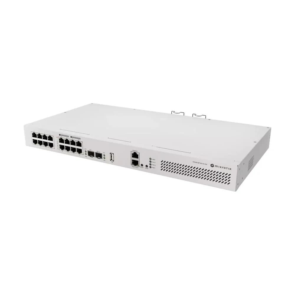 Switch MikroTik CRS418-8P-8G-2S+RM con fuente