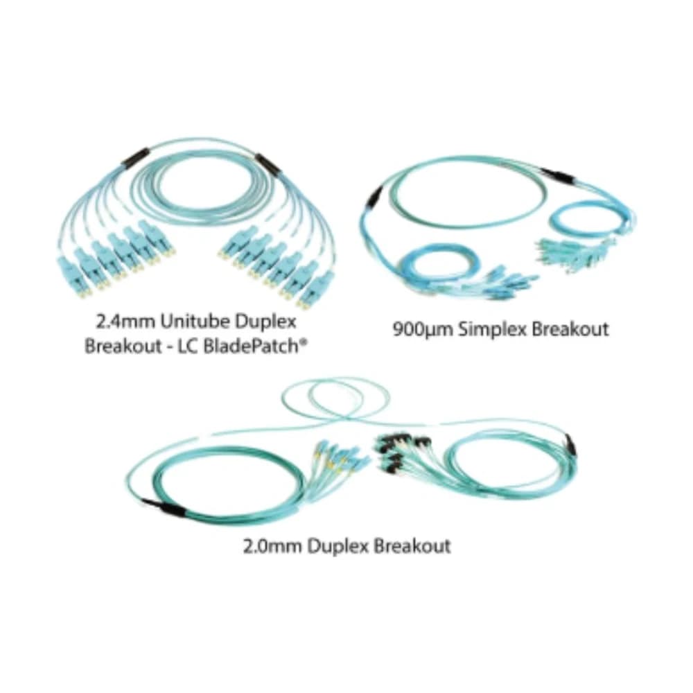 Cable troncal de fibra Siemon RazorCore 24 fibras multimodo OM4 LC BladePatch 40m TFUECVLCCDD040M