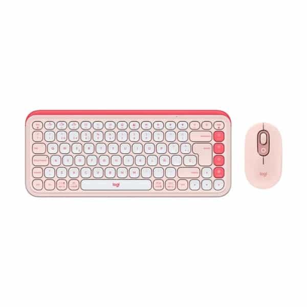 Combo Logitech Teclado Y Mouse Pop Rosa