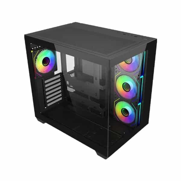 Gabinete Cooler Master Elite 681 ATX panorámico 4 fans ARGB sin fuente E681-KHNN-S00