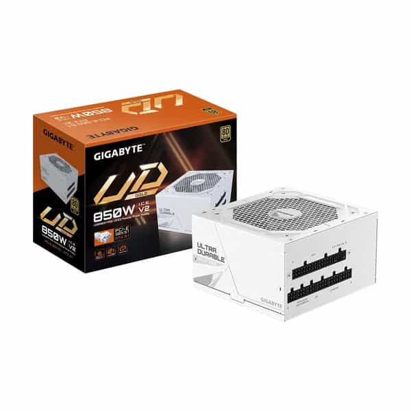 Fuente gamer Gigabyte 850W PG5 ICE blanca