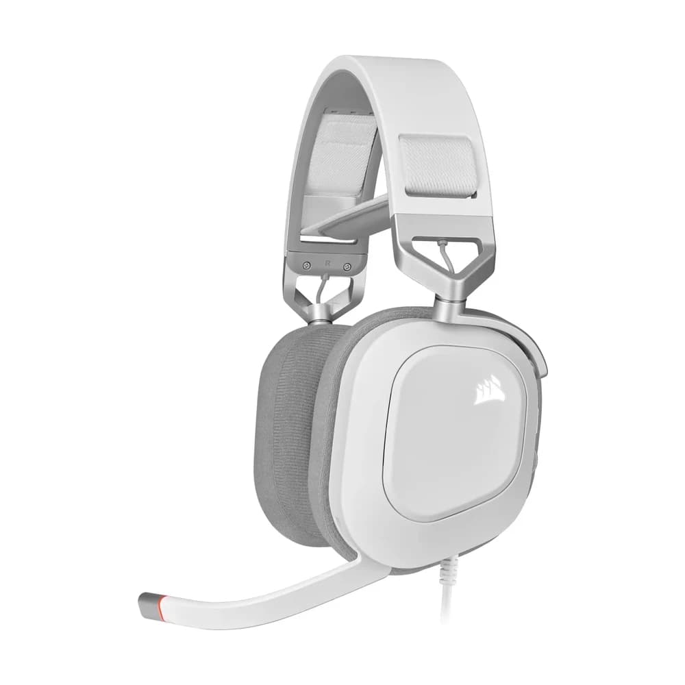 Auricular gaming cableado Corsair HS80 RGB USB, blanco