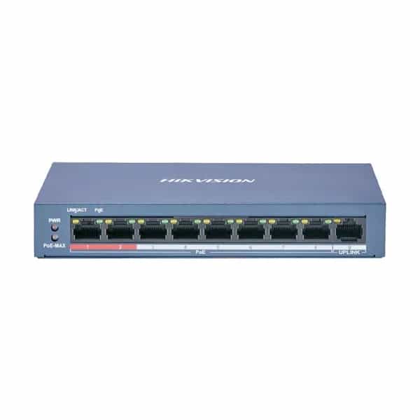 Switch PoE Hikvision 8 puertos 10/100 Mbps no gestionado DS-3E0109P-E (C)