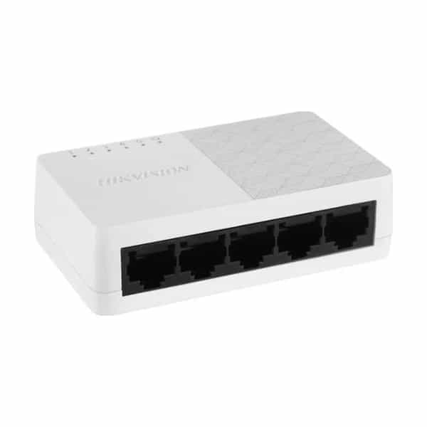 Switch Hikvision 5 puertos Gigabit no gestionado de escritorio DS-3E0505D-O
