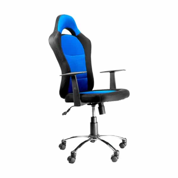 Silla gamer XTech Drakon Negro-Azul respaldo alto estilo deportivo XTF-EC129