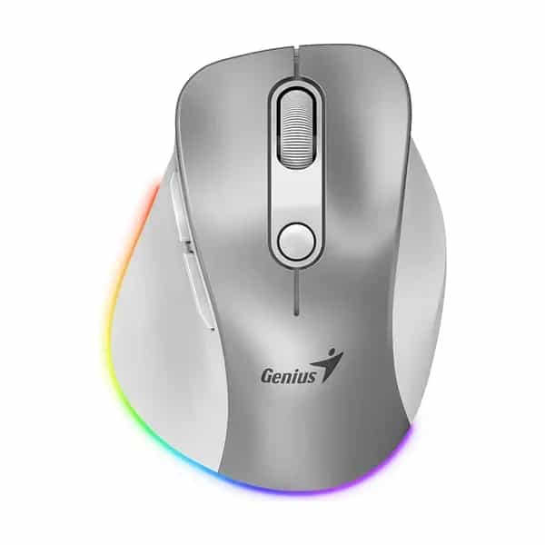 Mouse Genius Ergo 9000S Pro 2.4GHZ+BT Silver