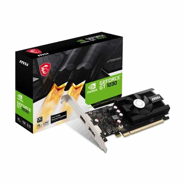 Placa de video MSI GeForce GT 1030 4 GB DDR4 perfil bajo VG-MSIGT1030LP/4G4