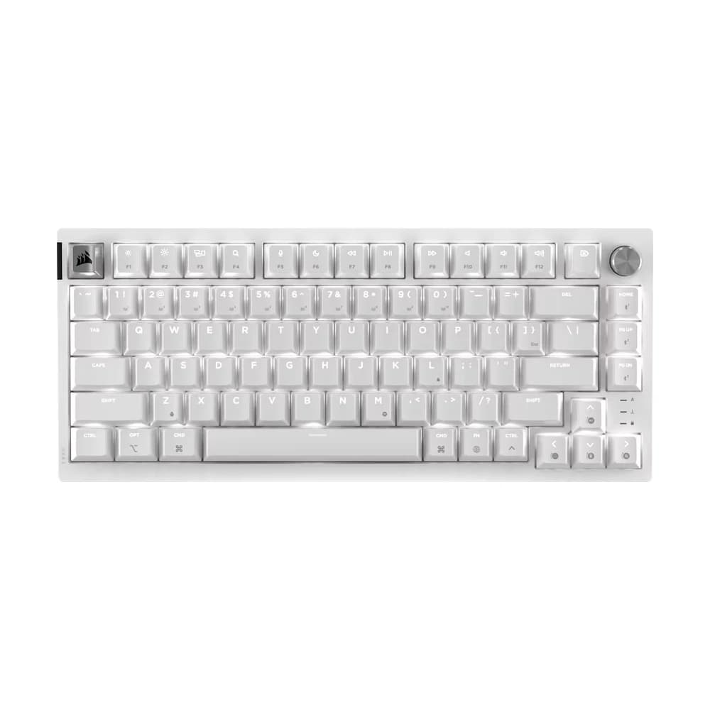 Teclado gamer mecánico Corsair K65 PLUS 75% RGB Mac/PC – Frost White