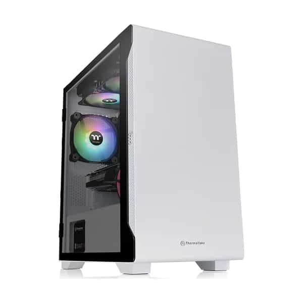 Gabinete Thermaltake S100 TG Mid-Tower Fan x1 White CA-1Q9-00S6WN-00