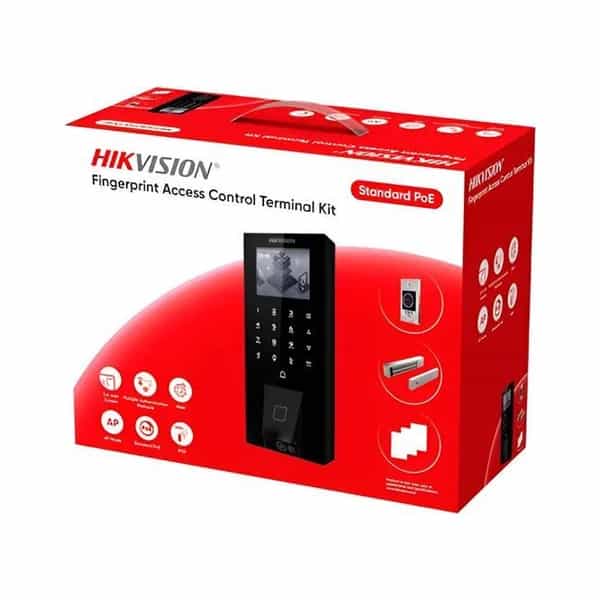 Kit de control de acceso Hikvision huella y tarjeta con cerradura magnética DS-KAS807