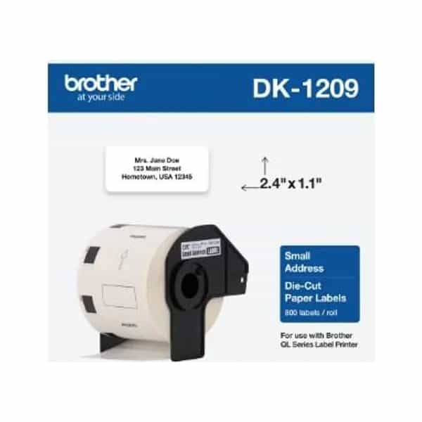 Etiquetas autoadhesivas de papel Brother DK1209 29 x 62 mm 800 unidades