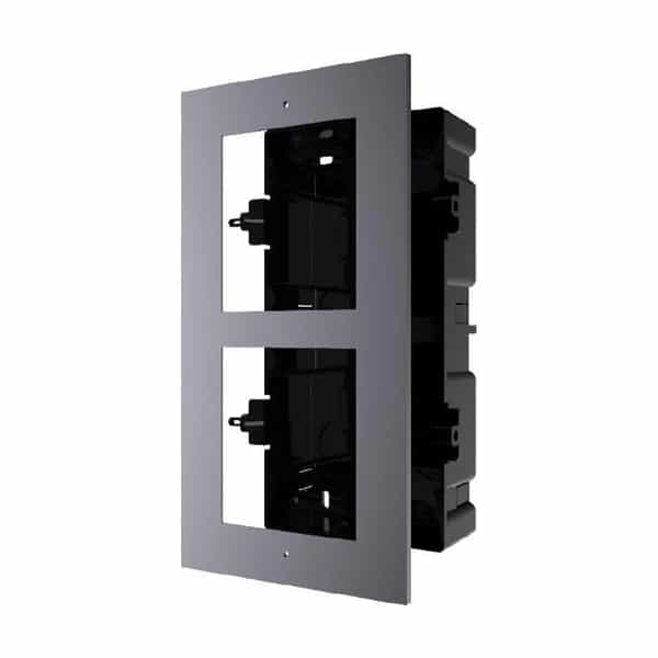 Carcasa para videoportero Hikvision marco para empotrar 2 módulos DS-KD-ACF2/PLASTIC