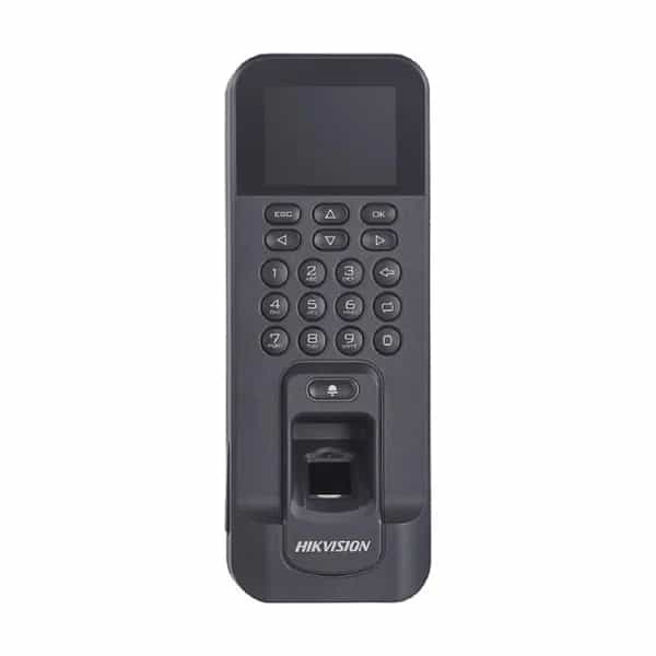 Control de acceso autónomo Hikvision huella, Mifare y teclado pantalla 2,4" DS-K1T804AMF