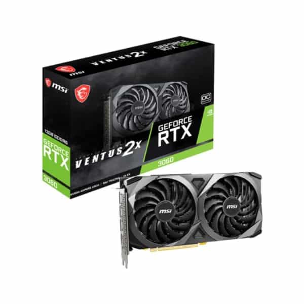 Placa de video MSI GeForce RTX 3060 Ventus 2X OC 12 GB