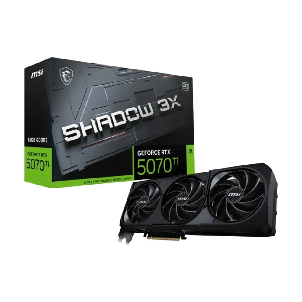 Placa de Video MSI GeForce RTX 5070 Ti 16G SHADOW 3X OC GDDR7 256-bit 912-V531-465