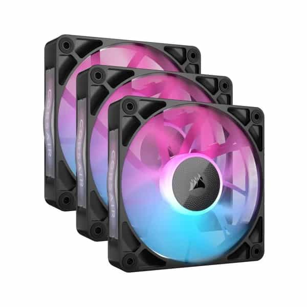 Ventilador para gabinete Corsair iCUE LINK RX120 RGB 120 mm negro pack x3 CO-9051018-WW