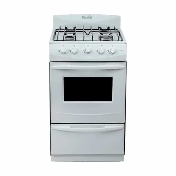 Cocina a gas natural Escorial Candor S2 51 cm con visor Blanca