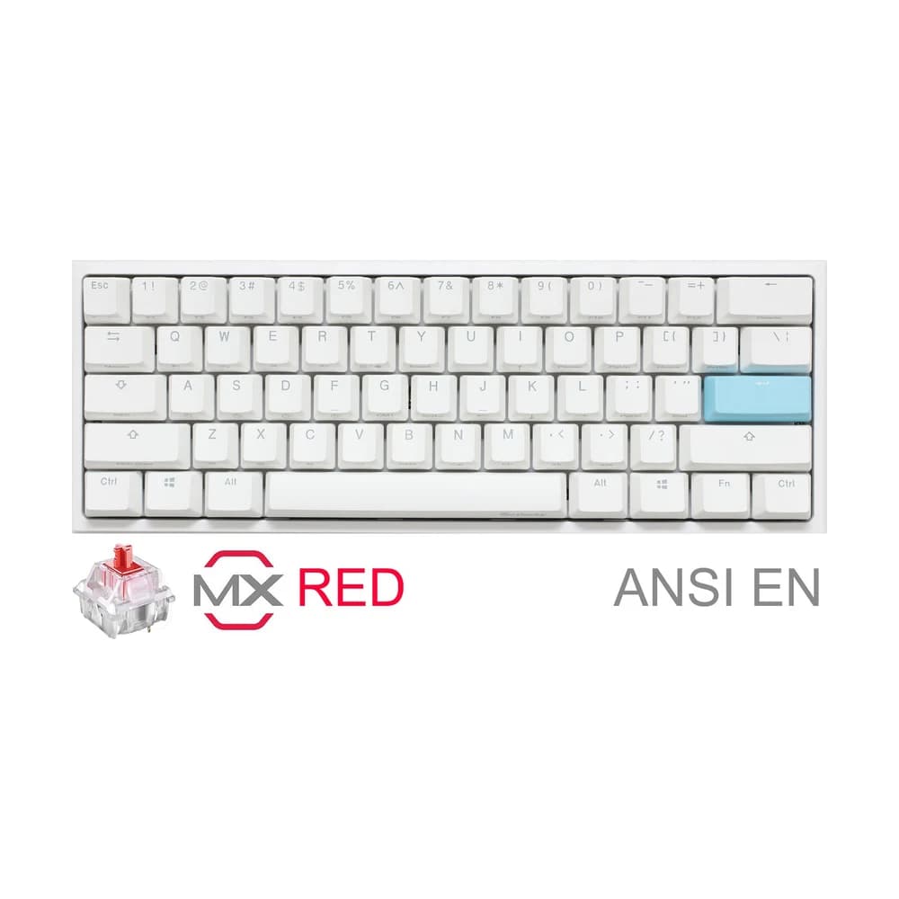 Teclado mecánico gamer Ducky One 2 Mini Pure White RGB Cherry MX Red Double-Shot PBT