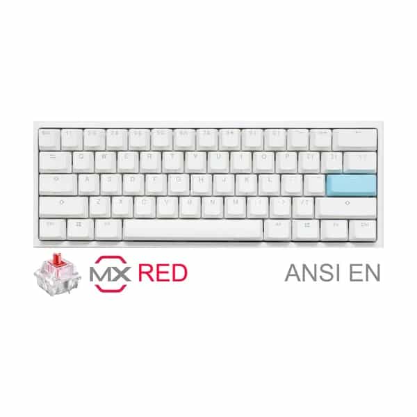Teclado mecánico gamer Ducky One 2 Mini Pure White RGB Cherry MX Red Double-Shot PBT