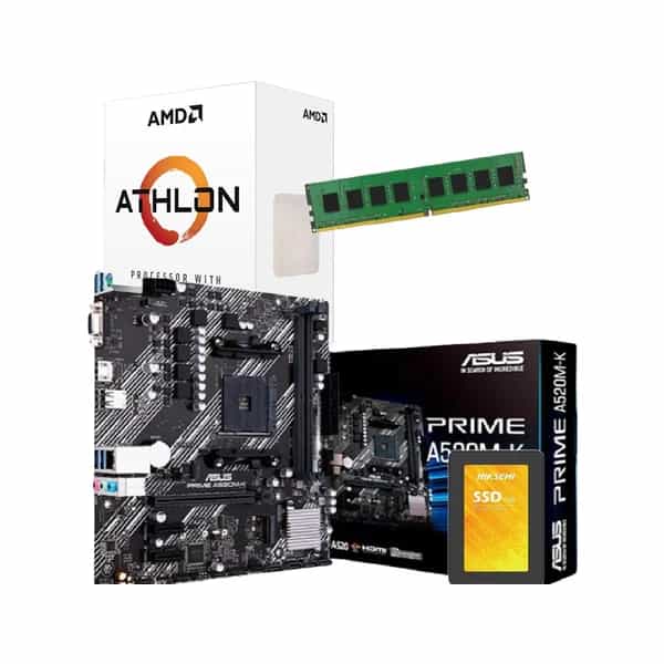 Combo de actualización Ecovision Athlon 3000G + A520M + 16 GB DDR4 + SSD 480 GB (sin gabinete)