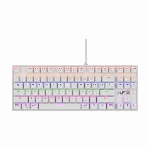 Teclado Gamer Raptor Fireclaw M87 Mecánico Retroiluminado Switch Red Outemu White