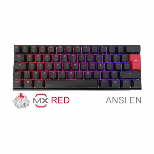 Teclado gamer Ducky Mecha Mini 60% RGB Cherry Red PBT Double-Shot DKME2061ST-RUSPDAAT1